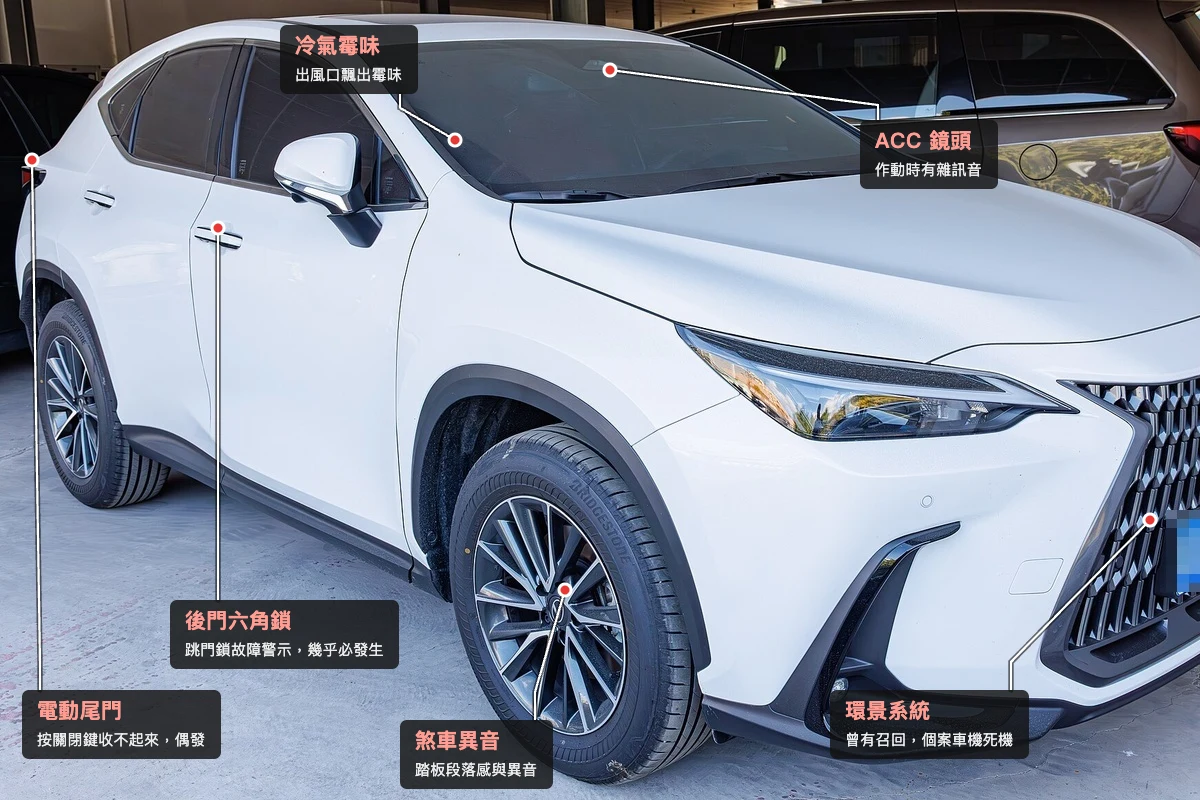 Lexus NX200 通病示意圖